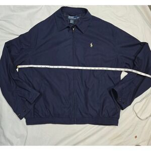 VTG 90's Polo Ralph Lauren Harrington Jacket Blue w/plaid lining Size XL